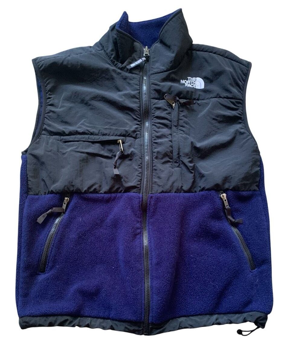 THE NORTH FACE POLARTEC RETRO black blue Fleece VEST Men's sz M